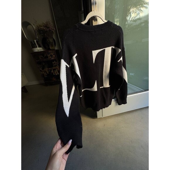 Valentino Intarsia Cashmere Sweater Black Size L Woman - Picture 4 of 7